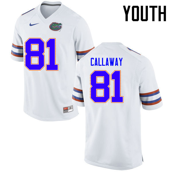 Youth Florida Gators #81 Antonio Callaway College Football Jerseys Sale-White